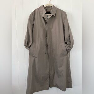 London Fog Vintage Men’s Overcoat 44 Long 70s-80s Removable Brown Liner